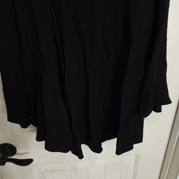 ALC Womens Midi Skirt Black Hanky Hem Paperbag Waist Lagenlook Pockets Size 8 M - Picture 9 of 9